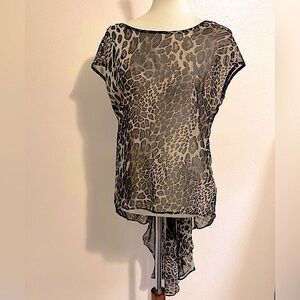 Room Mates Sheer Leopard Top/Coverup M